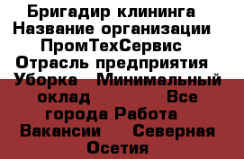 Бригадир клининга › Название организации ­ ПромТехСервис › Отрасль предприятия ­ Уборка › Минимальный оклад ­ 30 000 - Все города Работа » Вакансии   . Северная Осетия